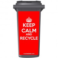 Keep Calm And Recycle Crown Wheelie Bin Sticker Panel